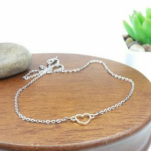 Gold Tone Heart Charm & Silver Tone Chain Necklace